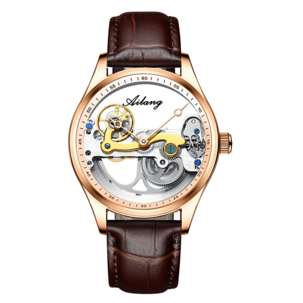 Automatic Mechanical Watch Creative Hollow Male Watch Generation Silicone Band Watch - Image 6